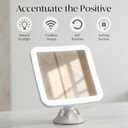 Fancii 10X Magnifying Lighted Makeup Mirror - Daylight LED Vanity Mirror - Compact, Cordless, Locking Suction, 6.5" Wide, 360 Rotation, Portable Illuminated Bathroom Mirror (Square)