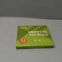 Rabenda 12 Pcs Rug Tape, Non Slip Rug Pads Grippers for Hardwood Floors and Tiles, Reusable Carpet Tape for Area Rugs, Double-Sided Adhesive Rug Stickers Keep Corners Flat (Black)