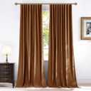 NICETOWN Bronze Velvet Curtains 84 inch Length for Nursery and Kitchen, Room Darkening Heat Blocking Drapes for Bedroom, Pleat Tape with Back Tab Design Home Decoration, 52" W x 84" L, 2 Panels