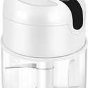 EASYSPEED Electric Garlic Chopper 1Cup, Mini USB Type-C Charging Wireless Food Processor with 304 Stainless Steel, 2 Sharp Blades, Portable Kitchen Meat Grinder for Onion, Garlic, Ginger, Chili (White)