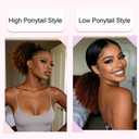flufow Drawstring Puff Ponytail Extension Protective Style 10 Inch Short Afro Deep Kinky Curly Pony Tails Hairpieces No Glue Easy Install Soft Tangle-Free Synthetic Hair Full Bouncy Style for Daily