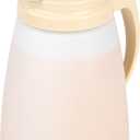 Restaurantware-Chef 101 48 Ounce All Purpose Syrup Dispenser, 1 Honey Dispenser - Beige Top, Stainless Steel Slide Cover, Plastic Pancake Syrup Bottle, Perfect For Diners, Restaurants, Home