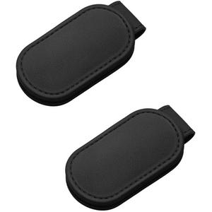 6 x Multifunctional Magnetic Clip, Soft Small Leather Clip as Money Clip, Strap Clip and Memo Clip (Black)