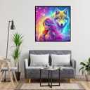 2 x Ekuxom Wolf Diamond Art Kits for Adults-5D Diamond Painting Kits for Adults-DIY Full Round Drill Diamond Gem Arts for Home Wall Decor Gift 14x14inch