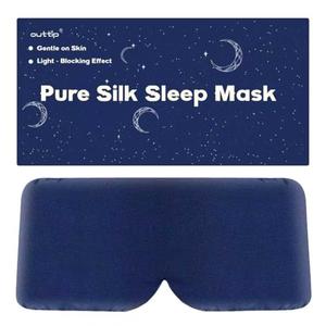 100% Mulberry Silk Sleep Mask for Women & Men Beauty Sleep, Adjustable Blindfold Silk Eye Mask for Sleeping Side Sleepers, Soft Pressure-Free Design for Home, Travel, Office, Nap