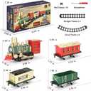 Electric Train Set for Kids Ages 4-8, Complete Toy Train with Lights & Sounds, Train Toys with Cars & Tracks for Christmas and All-Year Play