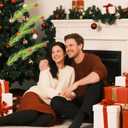 2 x 16pcs Christmas Tree Toppers, 14.96 in Plastic Green Pampas Grass Decor with Red Balls Elf Ornaments Stems Curly Tree Picks for Christmas Home Craft Decoration Supplies