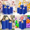 SaitiMade Set of 3 - Royal Blue Cylinder Pedestal Stand Covers, Spandex Cylinder Stand Covers for Party, Wedding or Birthday Event Decor - Only Contains Cylinder Covers