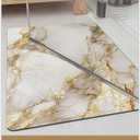 Color&Geometry Ultra Thin Bathroom Rugs Non Slip,Absorbent Quick Dry Bath Mats for Bathroom,Thin Bath Rugs Washable with Rubber Backing Fit Under Door Outside Shower,Gold-Veined White Marble,24"x43"