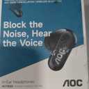 AOC Noise Cancelling Wireless Earbuds, 39dB ANC, 45H, LED Display, Black | in Ear Bluetooth 5.4 Headphones with 6 ENC Mic, Transparency Mode, Deep Bass Sound, 36 EQs via App, Fit for Sports, Commuting