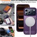 2 x MOZOTER for iPhone 17 Pro Case with Kickstand,[Compatible with MagSafe] [12FT Military Grade Protection] Slim Translucent Matte Shockproof Phone Case,6.3",Purple