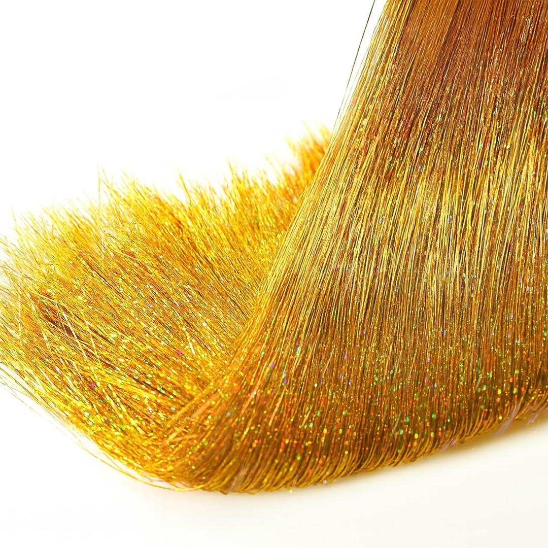 CCINEE 5000 Strands Christmas Tinsel Icicles, 19.7" Shiny Metallic Gold Icicles Tinsel Christmas Tree Indoor Outdoor Xmas Holiday Birthday Party Hanging Decorations Supplies