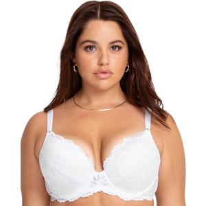Smart & Sexy Womens Maximum Cleavage Underwire Push Up Bra, 36B (White)