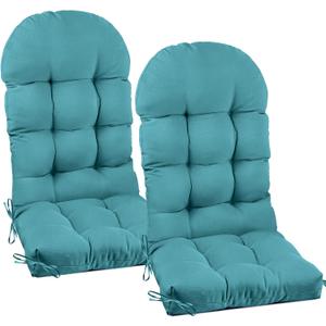 Gnostik Outdoor Adirondack Chair Cushions Set of 2, Sky Blue Thick Seat Cushion for Adirondack Chairs, 47x19.2x4 in, Water-Resistant Rocking Chair Cushions Patio Furniture Replacement Pads