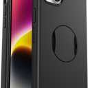 OtterBox iPhone 14 Plus (Only) OtterGrip Symmetry Series Case - BLACK, Built-in Grip, Sleek Case, Snaps to MagSafe, Raised Edges Protect Camera & Screen