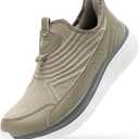 FitVille Men's Extra Wide Slip-On Walking Shoes, Hands-Free Orthopedic Sneakers with Arch Support for Plantar Fasciitis, Bunions and Hammertoes Step Ease V1 (9.5 X-Wide, Plaza Taupe)
