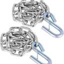 27" Trailer Safety Chain with 1pcs 1/4" Spring Hook, Grade-30 Metal Safety Chain Kit 5000 lbs(Pack of 2)