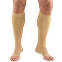 Truform 15-20 mmHg Compression Stockings for Men and Women, Knee High Length, Open Toe, Beige, Large