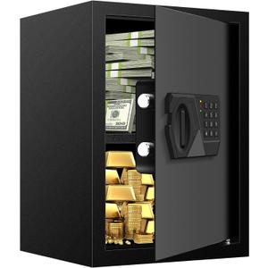 3.0 Cubic Feet Large Safes for Home Use Fire and Water proof, Digital Security Safe with Key and Combination, Home Safes Water and Fireproof for Firearm Medicine Money Valuables