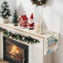 4 x Artscope Merry Christmas Santa Claus Table Runner, Xmas Winter Snowflakes Holiday Kitchen Dining Table Decoration for Christmas Home Party Decor 13x36 Inch-Blue