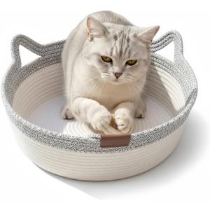 Instinct Basket for Cats - Stimuli Handwoven Cotton Rope Enrichment Bed