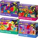 QUOKKA Puzzles for Toddlers 4-6 4x30 Pieces Puzzles for Kids Ages 3-4 Glow-in-The-Dark Dinosaur & Animals Learning Jigsaw Puzzle for Kids 3-5 Years Old