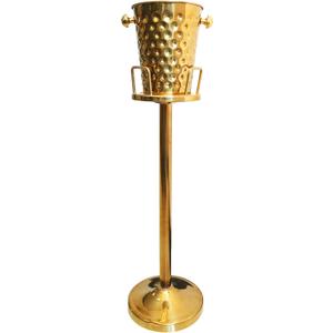 BARsics Luxury Floor-Standing 5-Quart Stainless Steel Champagne Ice Bucket Set Gold