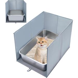 Cat Litter Box Cover with Bottom Mat, Waterproof, Scratch Resistant, Universal Size Litter Box Enclosure, Kitty Privacy Enclosure, Upgraded All-in-One Shield, Cubierta Caja de Arena para Gatos