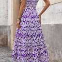 PRETTYGARDEN Womens 2026 Summer Dresses Fashion Clothing Floral Maxi Dress Ruffle Long Flowy Boho Beach Vacation Sundresses (Purple, L)