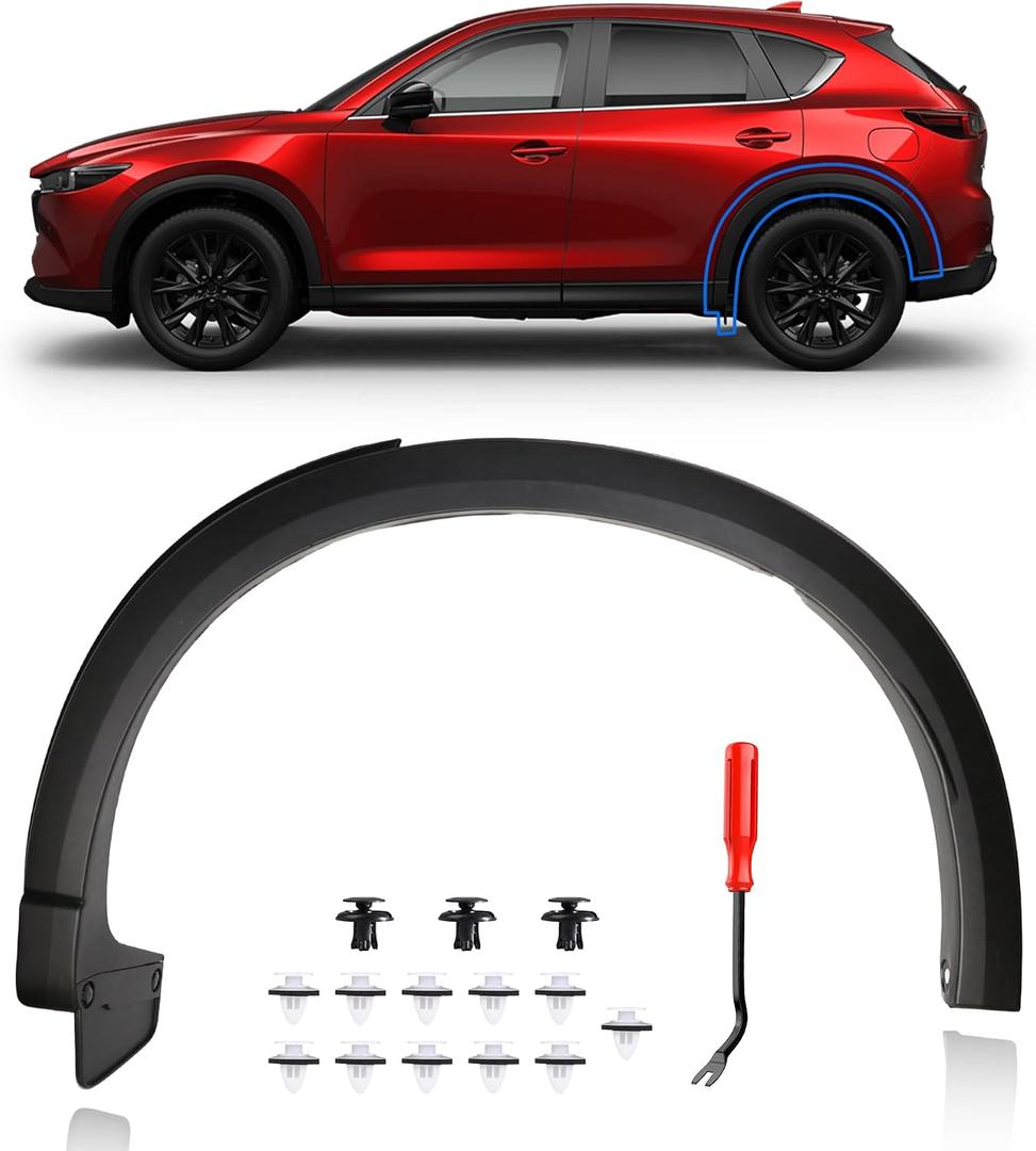 Driver Side Rear Fender Trim Fit for Mazda CX5 2022 2023 2024 2025,For Mazda CX5 Accessories, Textured Black Rear left Side Wheel Arch Fender Flares Molding Trim