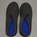 Men's Memory Foam House Slippers - Soft Sole Non-Slip Indoor Shoes for Home and Bedroom Comfort (7-8, Dark Gray/Blue)