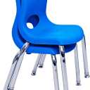Childrens Factory MyPosture Plus 8" Chair, Blue with Chrome Legs, 2 Pack, Stackable Ergonomic Seating Solution for Classrooms and Homeschools