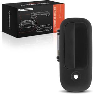 A-Premium Exterior Door Handle Front Right Passenger Side - Compatible with 1996-2009 Chevy Express & GMC Savana 1500 2500 3500 4500 Van - Textured Black, w/Key Hole