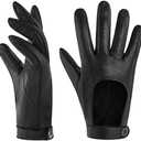 Harssidanzar Leather Driving Gloves For Womens,Touchscreen Texting Unlined Thin Sheepskin Dress Leather Gloves, Size: XS