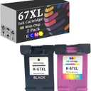 Compatible for 67XL Ink Cartridge Replacement for Deskjet 1255 2721 2722 2723 2724 2725 Printer 2 Pack