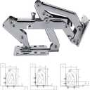 170 Degree Hinges Frameless Cabinet Door Hinges Hidden Hydraulic Adjustable Mounting Hinges Soft Closing Stainless Steel Buffer Damping Wardrobe,2 Pair (Full Coverage)