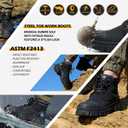 2 x KELODON Waterproof Steel Toe Boots For Men 6 Inch Leather Steel Toe Shoes Non Slip Resistant Safety Work Boots Indestructible Lightweight Construction Boot