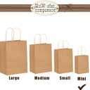 Bakepacker 100 Pcs Brown Mini Paper Gift Bags with Handles 6"x4.5"x2.5" Kraft Party Favor Bags Multiple Uses (Mini size)