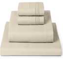Mellanni Queen Sheets Set - 4 PC Iconic Collection Bedding - Hotel Luxury, Extra Soft, Cooling Bed Sheets - Wrinkle, Fade, Stain Resistant (Queen, Beige)