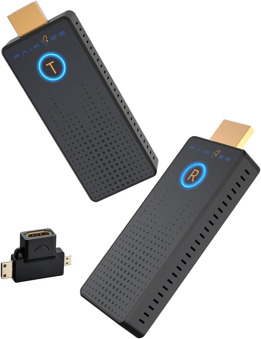 Wireless HDMI Transmitter and Receiver 4K, FAIRBEE Wireless Hdmi True UHD 4-K Input & 4K Output, Plug & Play, 98ft Range, Dual Band 2.4G/5G, for Laptop/PC/TV Box to HDTV/Projector, No App Needed