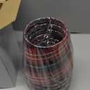 Baquler 6 Pcs Christmas Lamp Shades Set 5.91"W x 5.12"H Hardback Chandelier Shade Red Plaid Little Droplight Shades Wall Lamp Chandelier Lamp Shade Gift Holiday Decor Supply