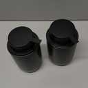 BosilunLife Black Soap Dispenser Set - 2 Pack 12oz Ceramic Dish Soap Dispenser with Rust Proof Pump for Kitchen, Hand Soap and Lotion Set Suitable for Farmhouse Bathroom Decor with Waterproof Labels