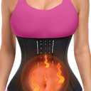 YADIFEN Waist Trainer for Women,Zipper Corset Body Shaper for Tummy Control Neoprene Cincher Sweat Sauna Vest Tank Top (Medium, Black-breathable Latex With 3 Row of Hooks)
