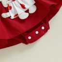 Baby Girl New Years Outfit Firework Number Letter Print Mesh Long Sleeve Romper Dress and Bow Headand 2 Pcs Set (Red)