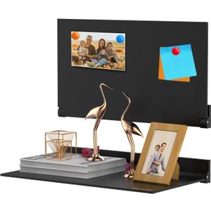 KAVACH Folding Wall Shelf by Aluminum,Wall Mount Shelves,Art Decoration Folding Display Wall Shelves for Hotel Bar Bedroom Living Room/Kitchen/Bathroom/Office,Floating Shelves Storage Black(1 Pack)