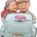 Wedding Cake Topper Figurines Old Couple Statues Love Grandparents Parents Wedding Anniversary Valentines Day Gift Mini Table Collectible Figure Centerpiece