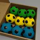 Sumind 9 Pcs Latex Squeaky Dog Toys 2.76 inch Soccer Ball Interactive Fetch Toys Soft Football Puppy Chew Balls for Small Medium and Large Dogs(Yellow, Blue, Green)