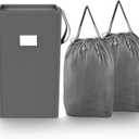 MCleanPin 210L Laundry Hamper Collapsible with 2 Washable Laundry Bags, Dirty Clothes Hamper,Laundry Basket with Handles Foldable Hamper Dorm Laundry Basket for College,Grey