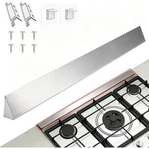 30" Slide-In Range Rear Filler Kit, Slide In Range Gap Filler Kit, Stove Gap Universal Triangular Filler Strip, Cooktop Trim Kit for Whirlpool & Most Brands, Durable Aluminum, Black
