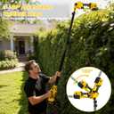 4-in-1 Pole Hedge Trimmer & Grass Shear, 16FT Reach, Electric Bush Trimmer with Extension Pole, Cordless Shrub Trimmer with 180 Adjustable Angle, Brushless Motor, LCD Display, 4.0Ah Battery